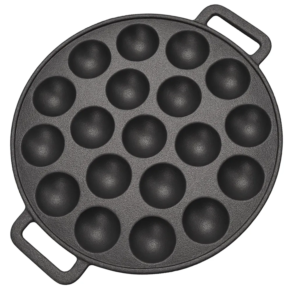 Chefino Poffertjespan Gietijzer 24 cm – 19 Poffertjes Tegelijk – Geschikt voor Gas, Inductie, Keramisch en Oven – BPA-vrij...