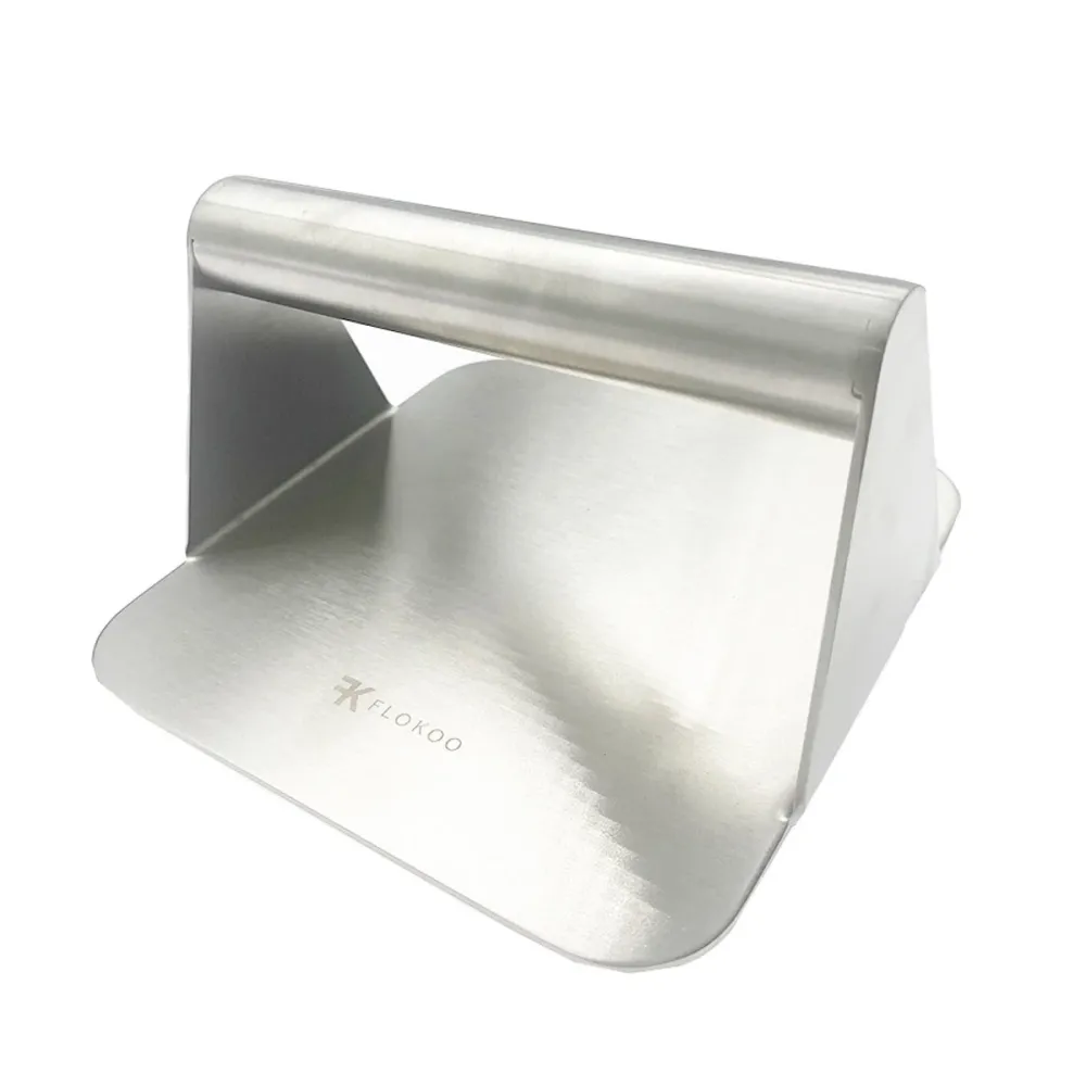 Hamburgerpers - Handmatige hamburger perser - Handheld Hamburger press - RVS - Smash burger - 14 x 14 cm