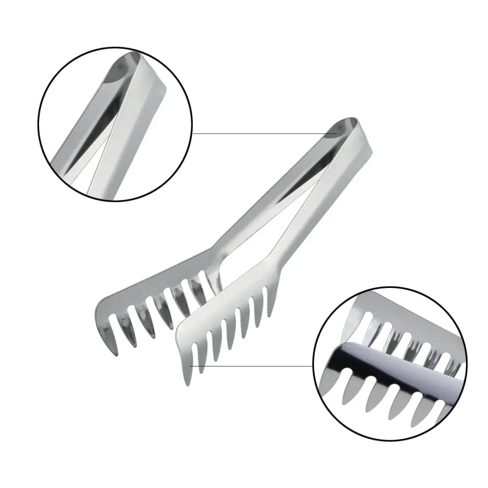 Pastatang - Spaghetti tang - Opschep tang voor de pasta - Keukentang - Pasta Tongs - RVS - 20,5 x 8,5 x 3,5 cm