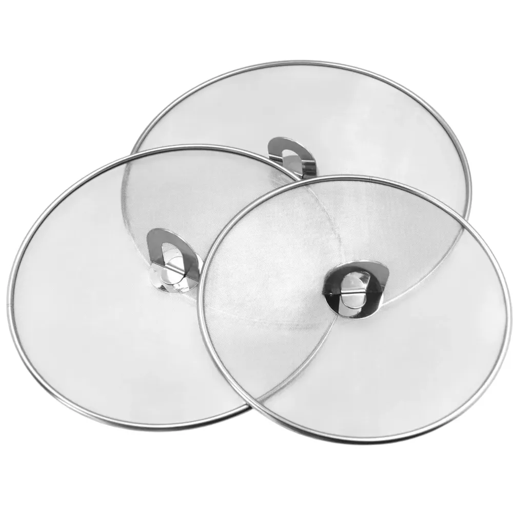 RVS Antispatdeksel Set van 3 – Ø20 - Ø25 - Ø30 cm – Spatdeksel voor Pan – Fijne Antispat Zeef – Vetbeschermer voor Bakken...