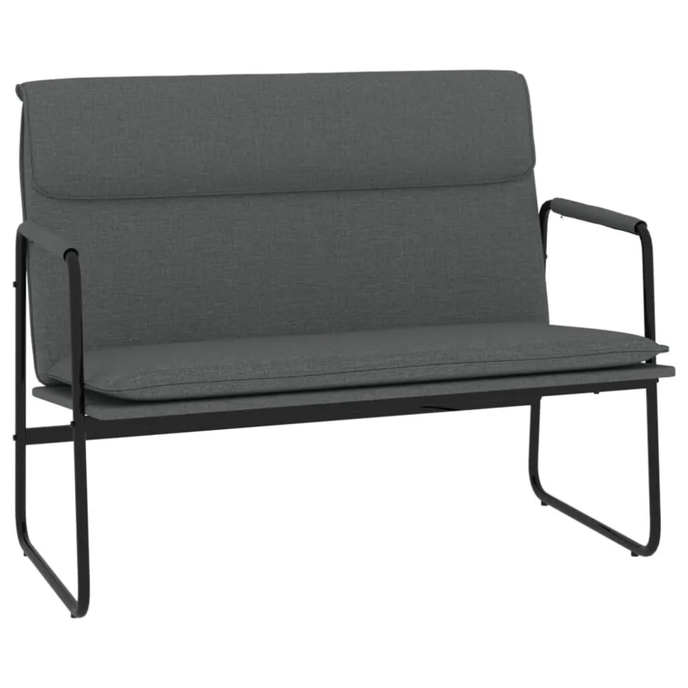 Bankje 100x64x80 cm stof donkergrijs