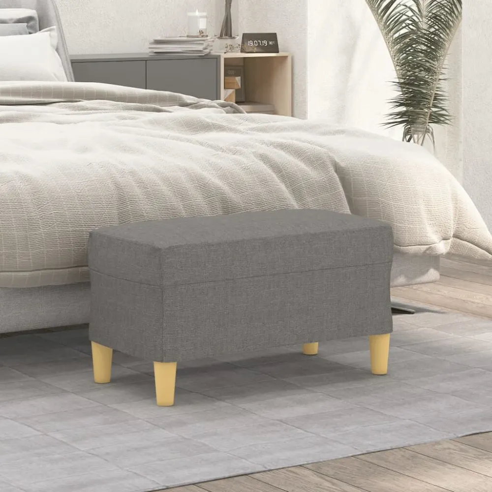 Bankje 70x35x41 cm stof donkergrijs
