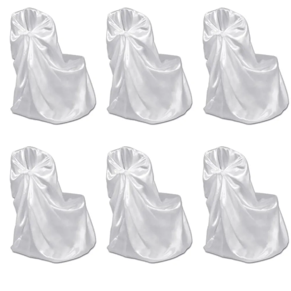 Bruiloft Stoelhoes Wit (6 stuks) met antislip rand