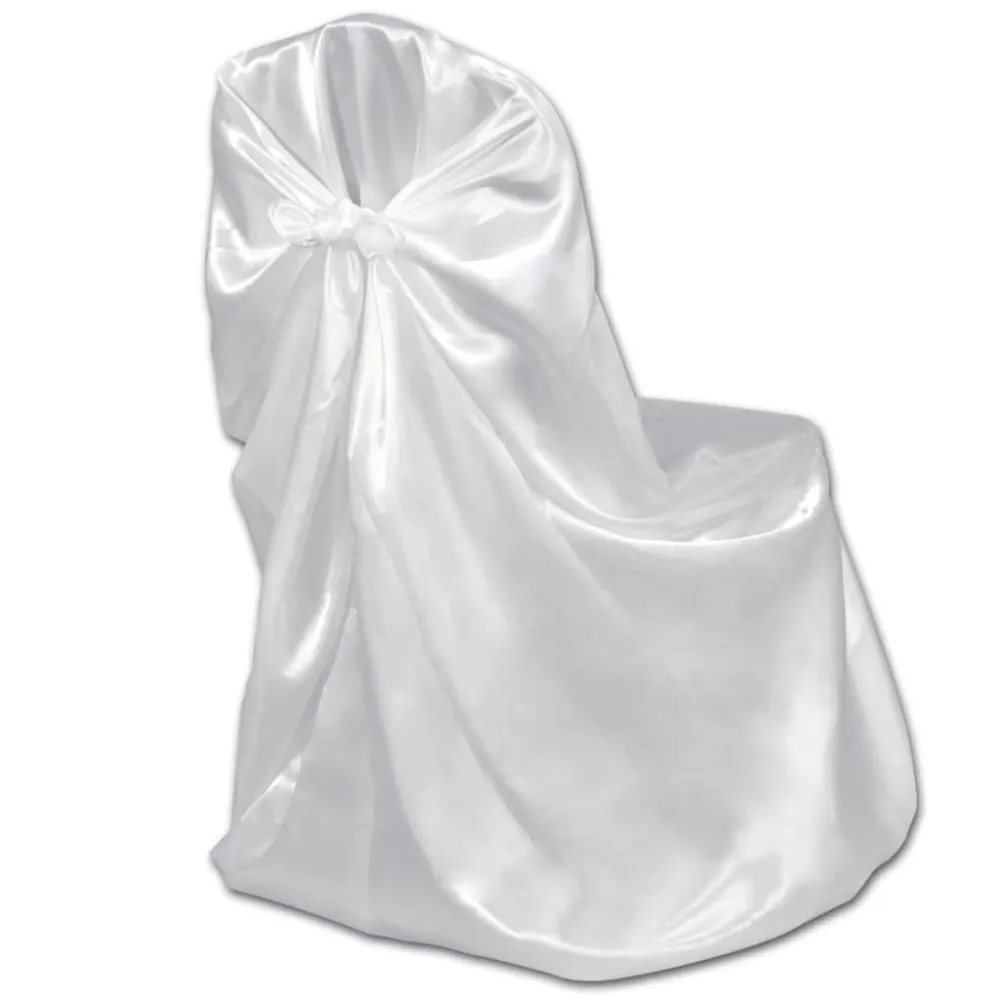 Bruiloft Stoelhoes Wit (6 stuks) met antislip rand