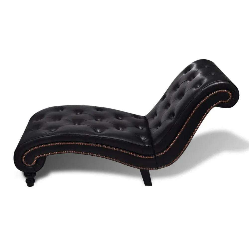 Chaise longue kunstleer bruin effen kleuren en patronen