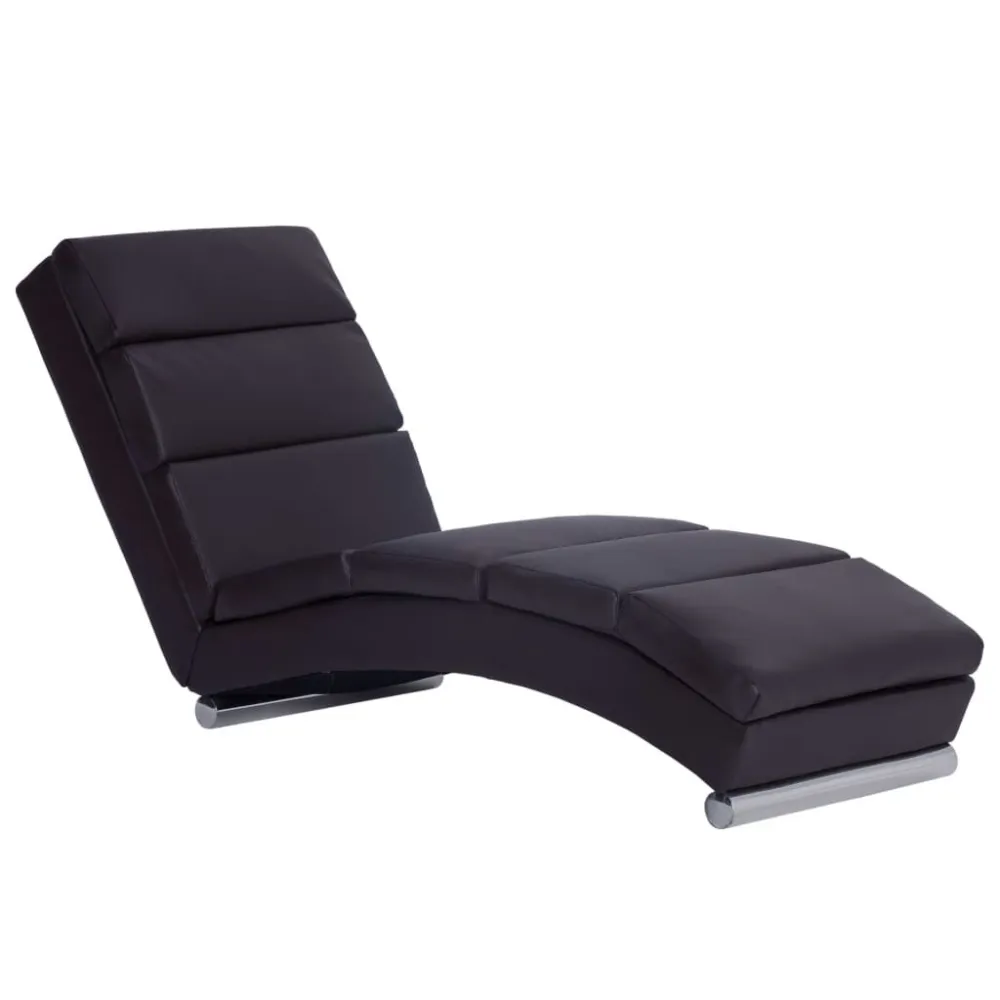 Eetkamerstoel Chaise longue kunstleer bruin