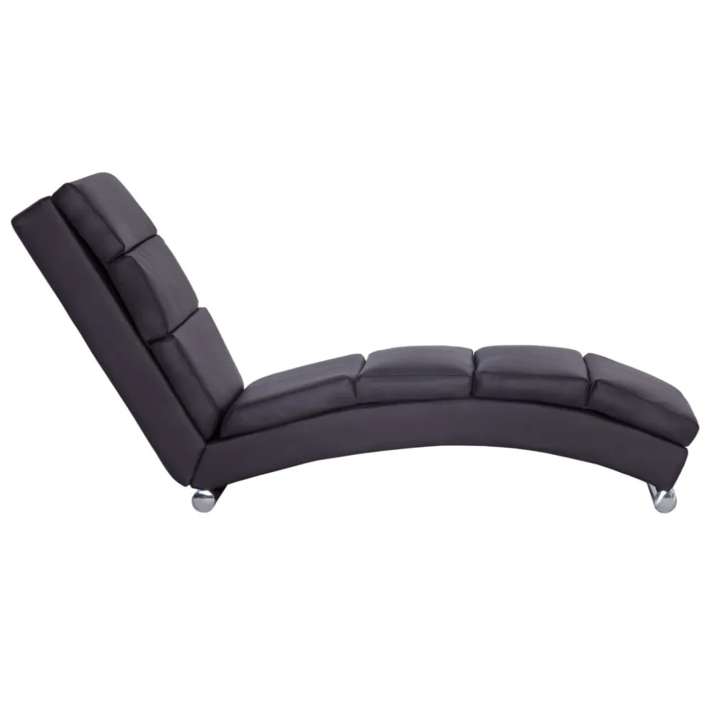 Eetkamerstoel Chaise longue kunstleer bruin