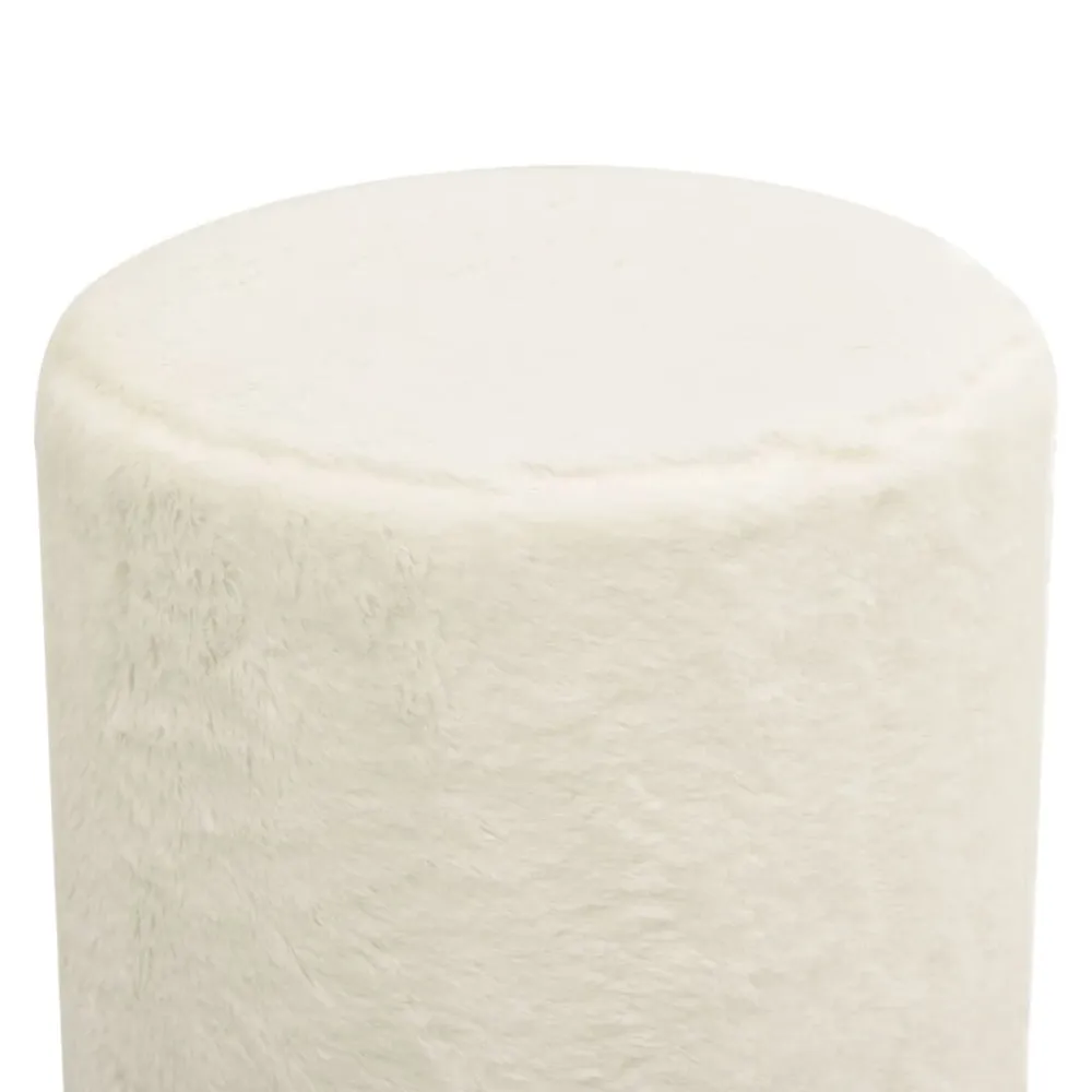 Hocker rond pluche wit | Makkelijk te Reinigen