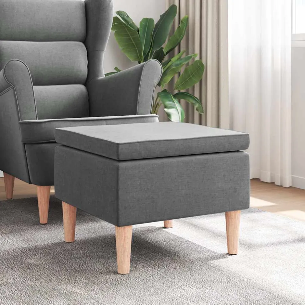Kruk met houten poten stof donkergrijs voor IKEA-stoelen en modellen