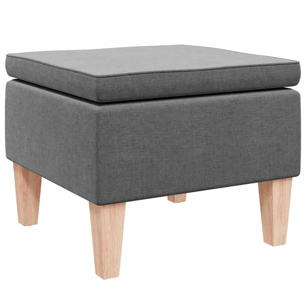 Premium Kwaliteit Kruk met houten poten stof donkergrijs