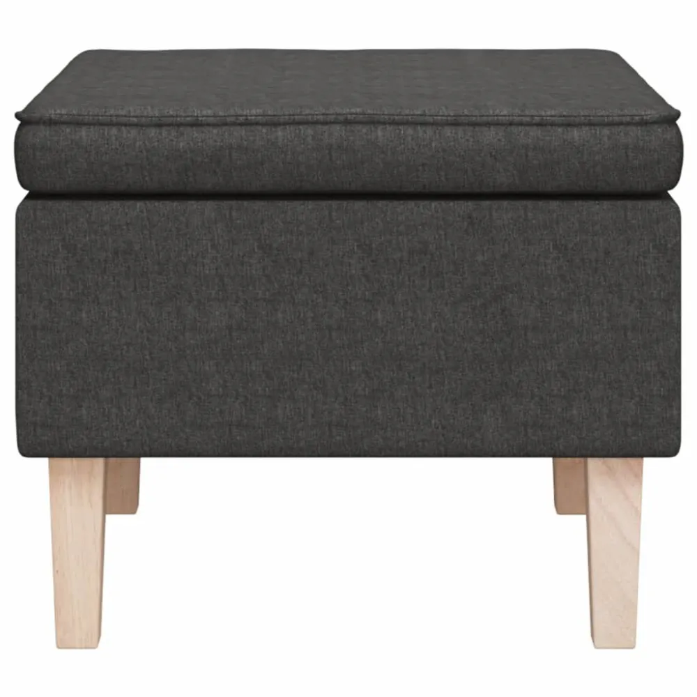Premium Kwaliteit Kruk met houten poten stof donkergrijs