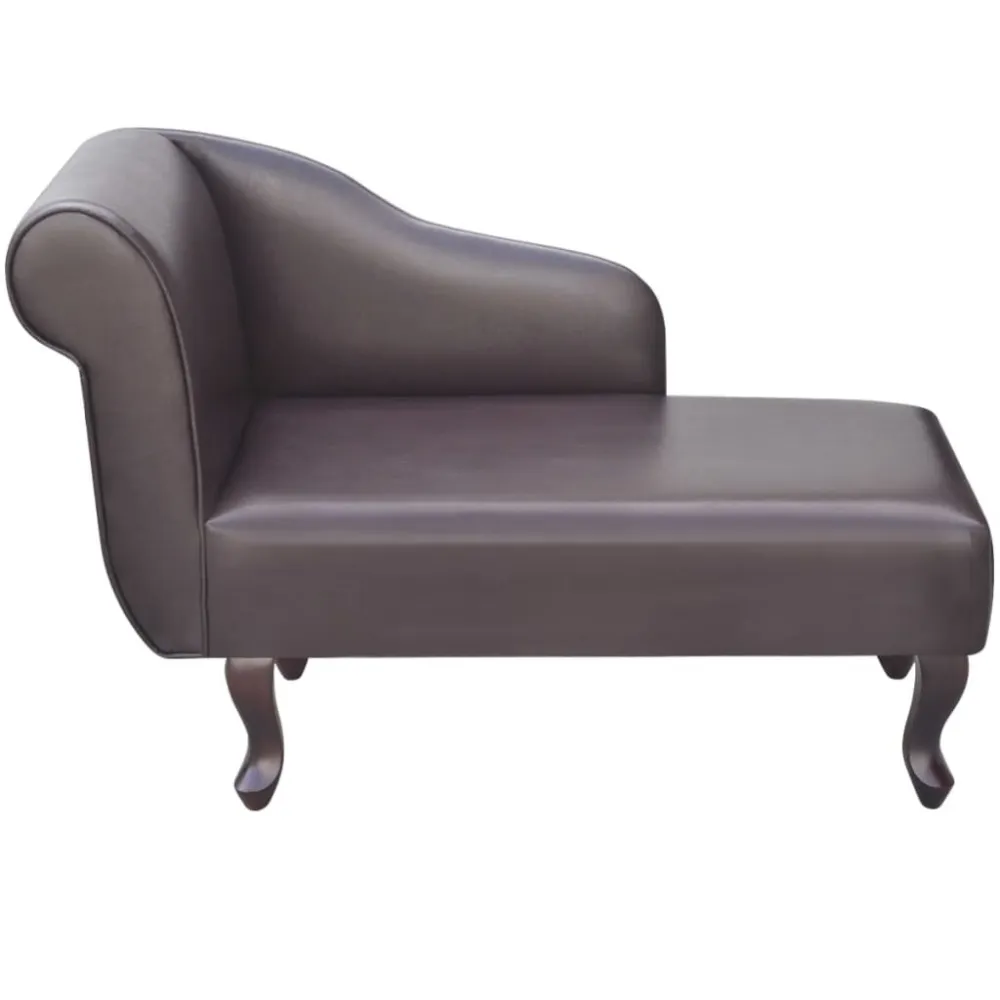 Stretch stof Chaise longue kunstleer bruin