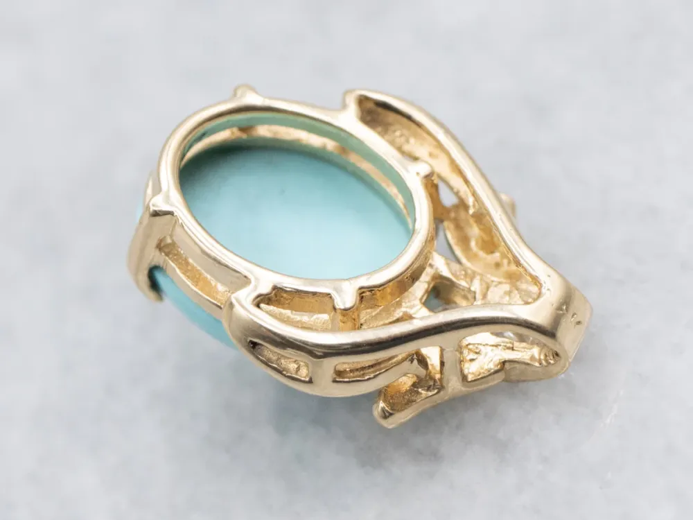 Turquoise and Diamond Pendant Hidden Bail