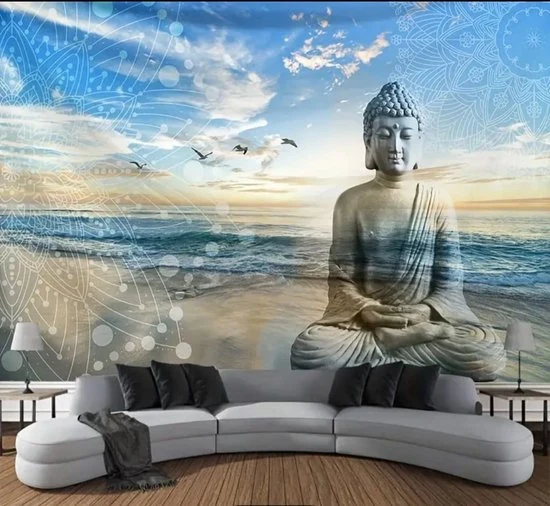 Sasemy® Strand Boeddha wandkleed - Wanddecoratie - Slaapkamer decoratie - Woonkamer decoratie - Kantoor decoratie