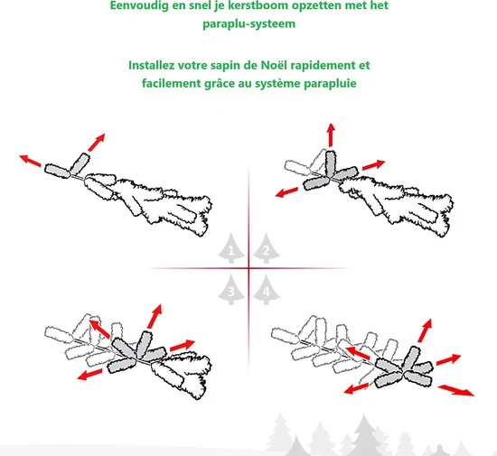 Homcom Kunstkerstboom met 1000 takpunten ∅120 - 180 cm