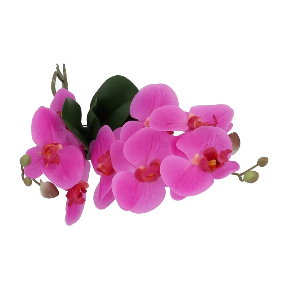 Kopu® Kunstbloem Lila Orchidee 35 cm zwarte Vaas - Phalenopsis