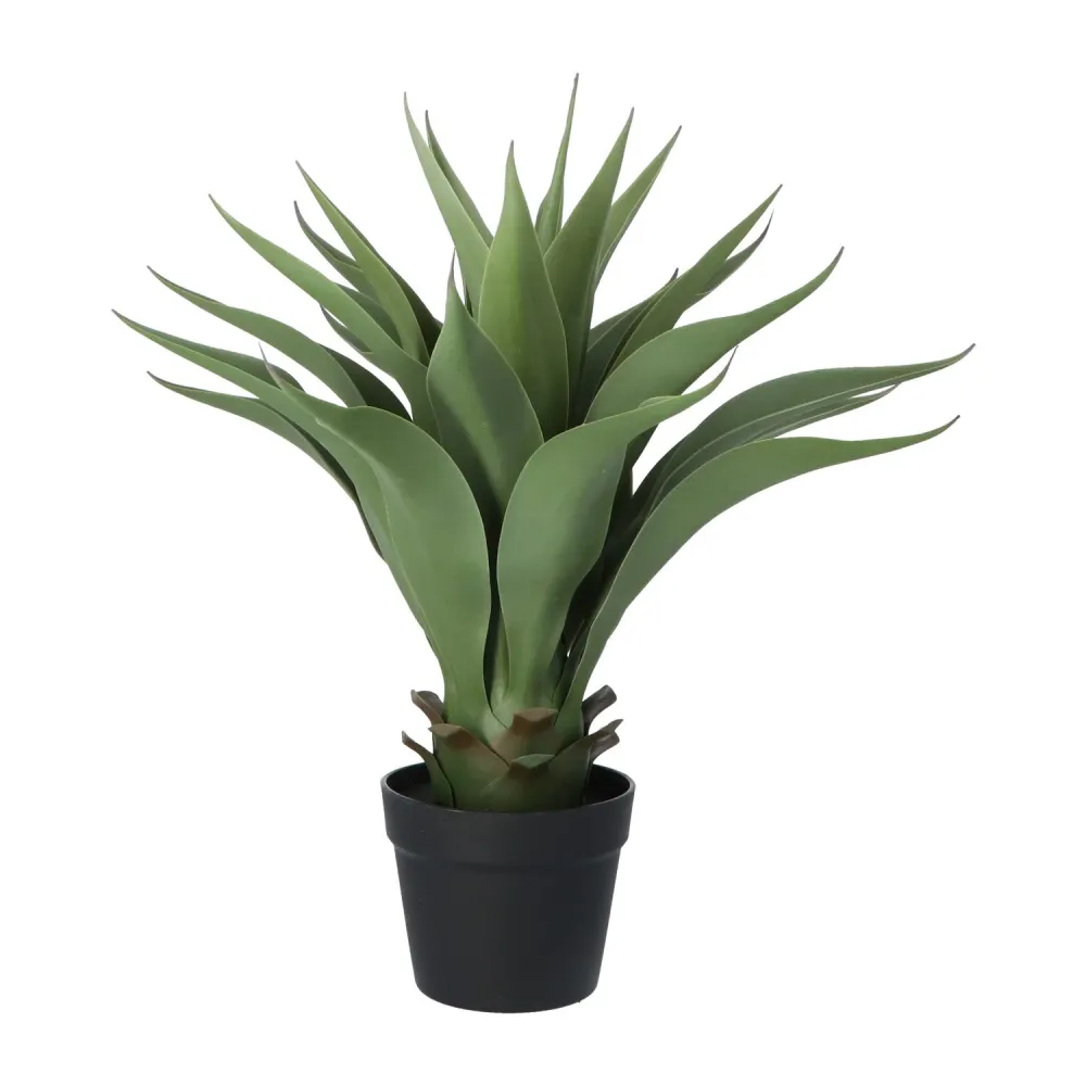 Kopu® Kunstplant Agave 57 cm zwarte Pot - 25 bladeren - Nepplant