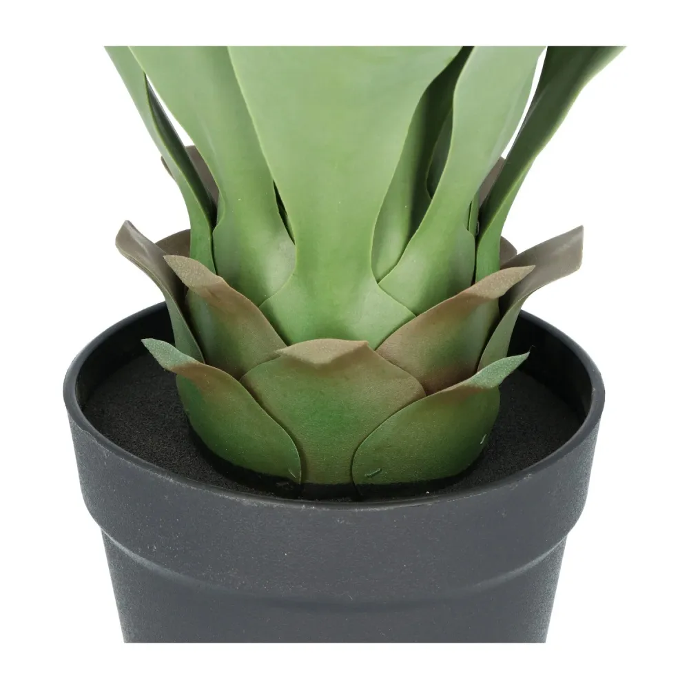 Kopu® Kunstplant Agave 57 cm zwarte Pot - 25 bladeren - Nepplant