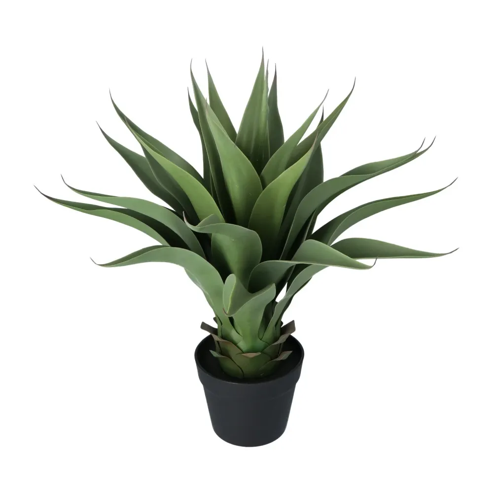 Kopu® Kunstplant Agave 57 cm zwarte Pot - 25 bladeren - Nepplant