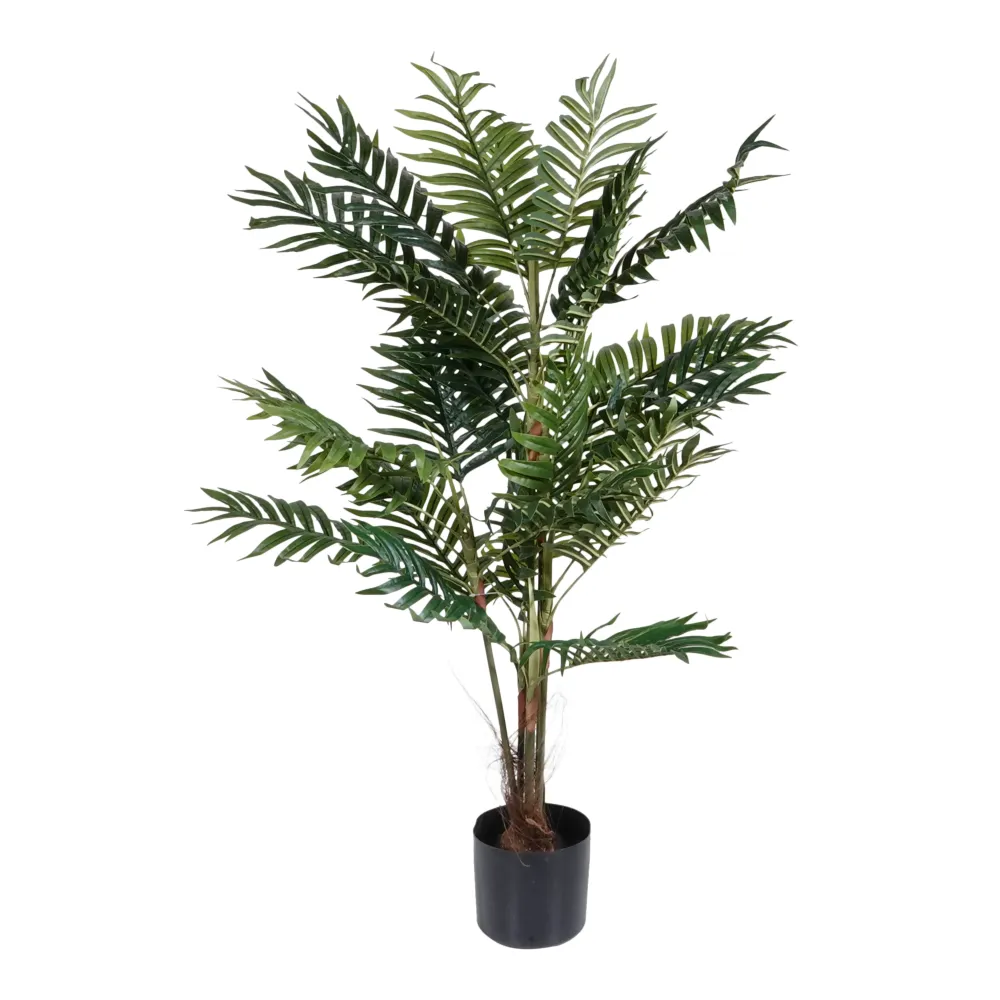 Kopu® Kunstplant Arecapalm 110 cm 6 stammen - zwarte pot - Nepplant