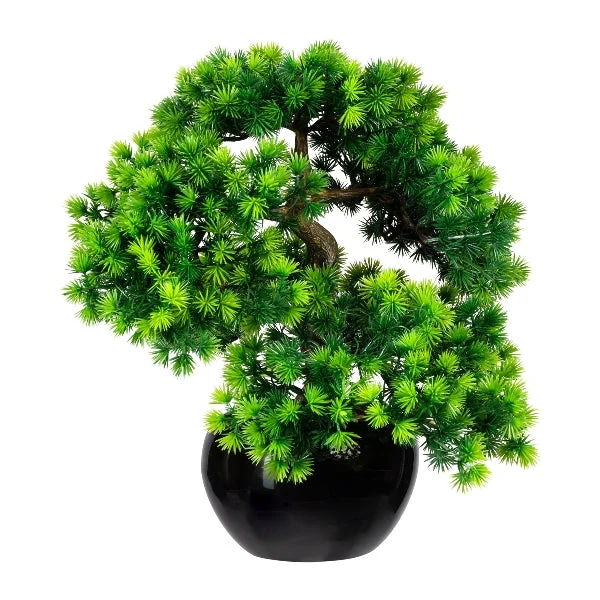 Kopu® Kunstplant Bonsai Lariks 26 cm met zwarte Pot - Bonsai boompje