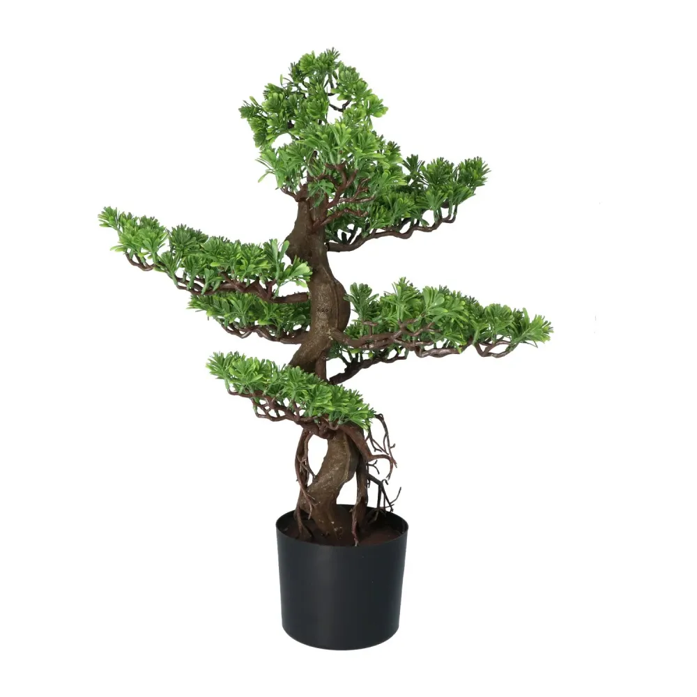 Kopu® Kunstplant Bonsai 65 cm - zwarte Pot - Bonsai boompje