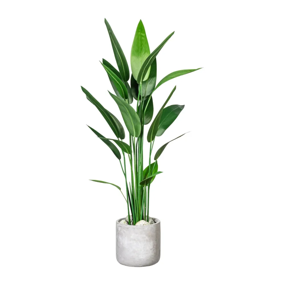 Kopu® Kunstplant Canna 140 cm 20 bladeren - zwarte pot - Bloemriet