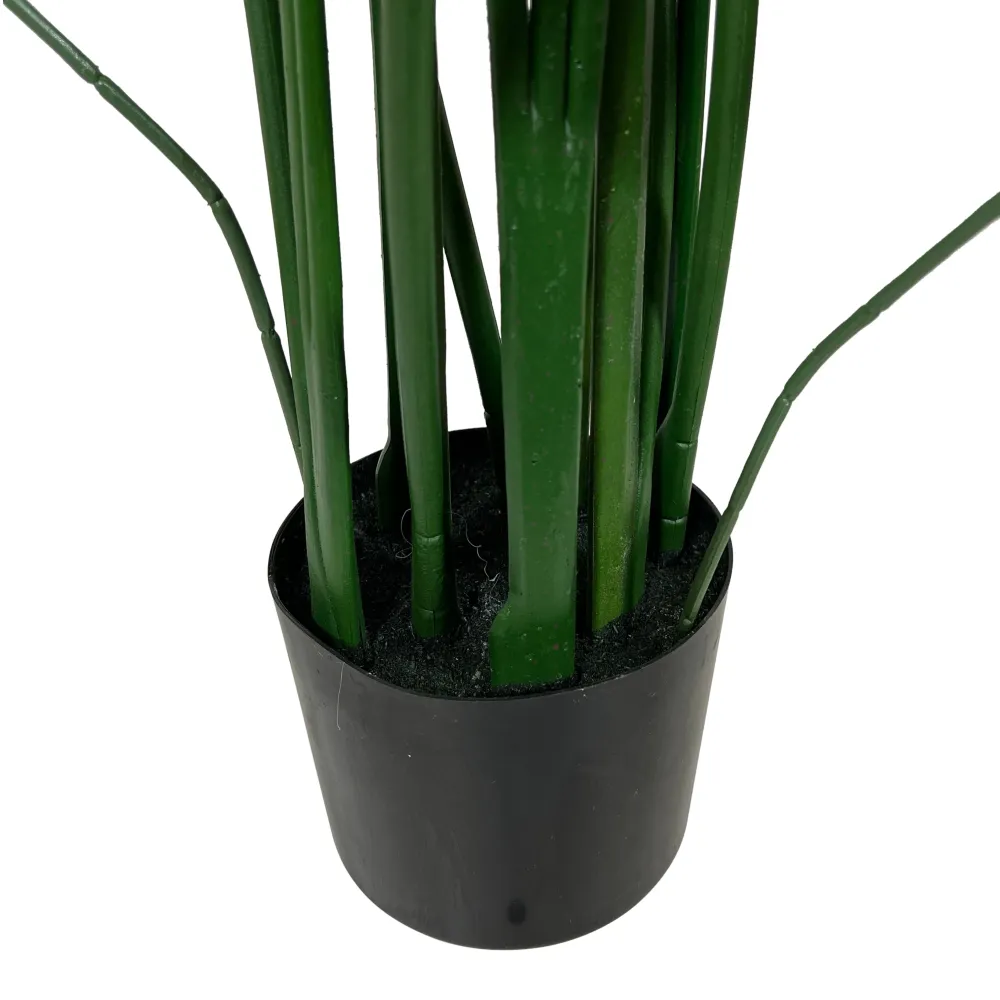 Kopu® Kunstplant Canna 140 cm 20 bladeren - zwarte pot - Bloemriet