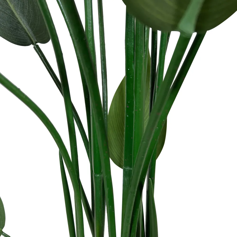 Kopu® Kunstplant Canna 140 cm 20 bladeren - zwarte pot - Bloemriet
