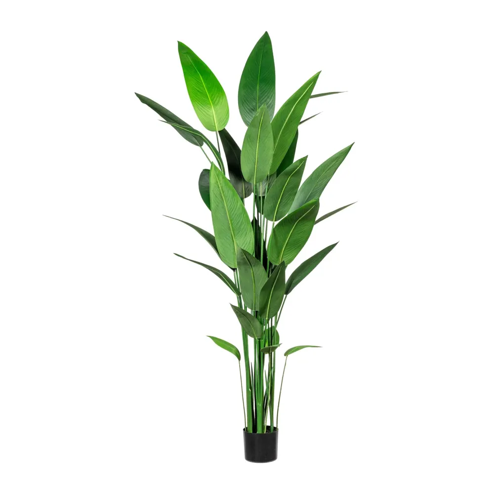 Kopu® Kunstplant Canna 210 cm 32 bladeren - zwarte pot - Bloemriet