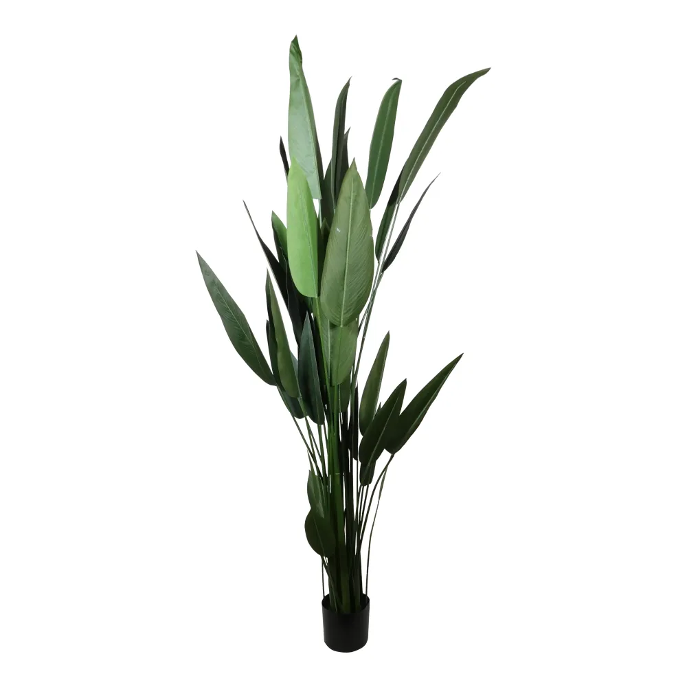 Kopu® Kunstplant Canna 210 cm 32 bladeren - zwarte pot - Bloemriet