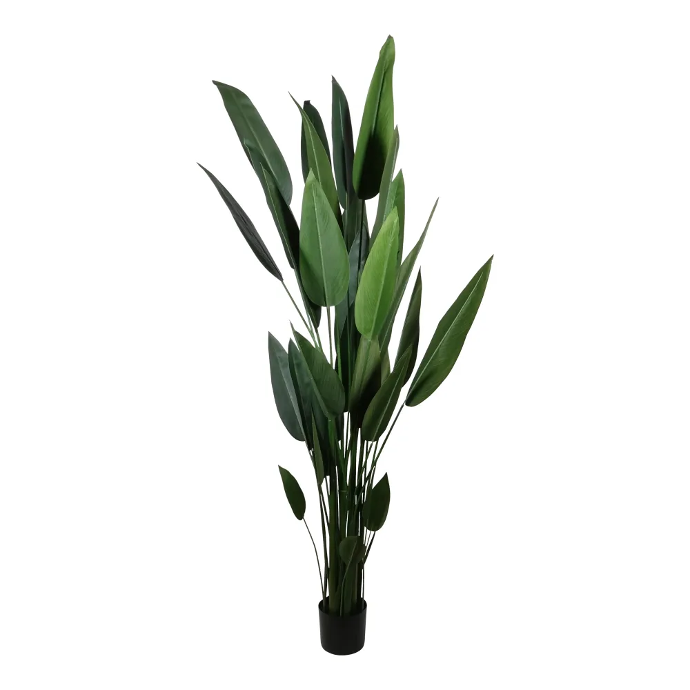 Kopu® Kunstplant Canna 210 cm 32 bladeren - zwarte pot - Bloemriet