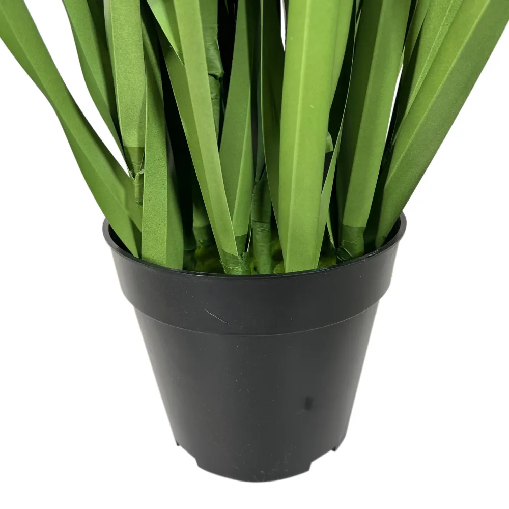 Kopu® Kunstplant Chinees Riet 120 cm - 4 pluimen - zwarte pot