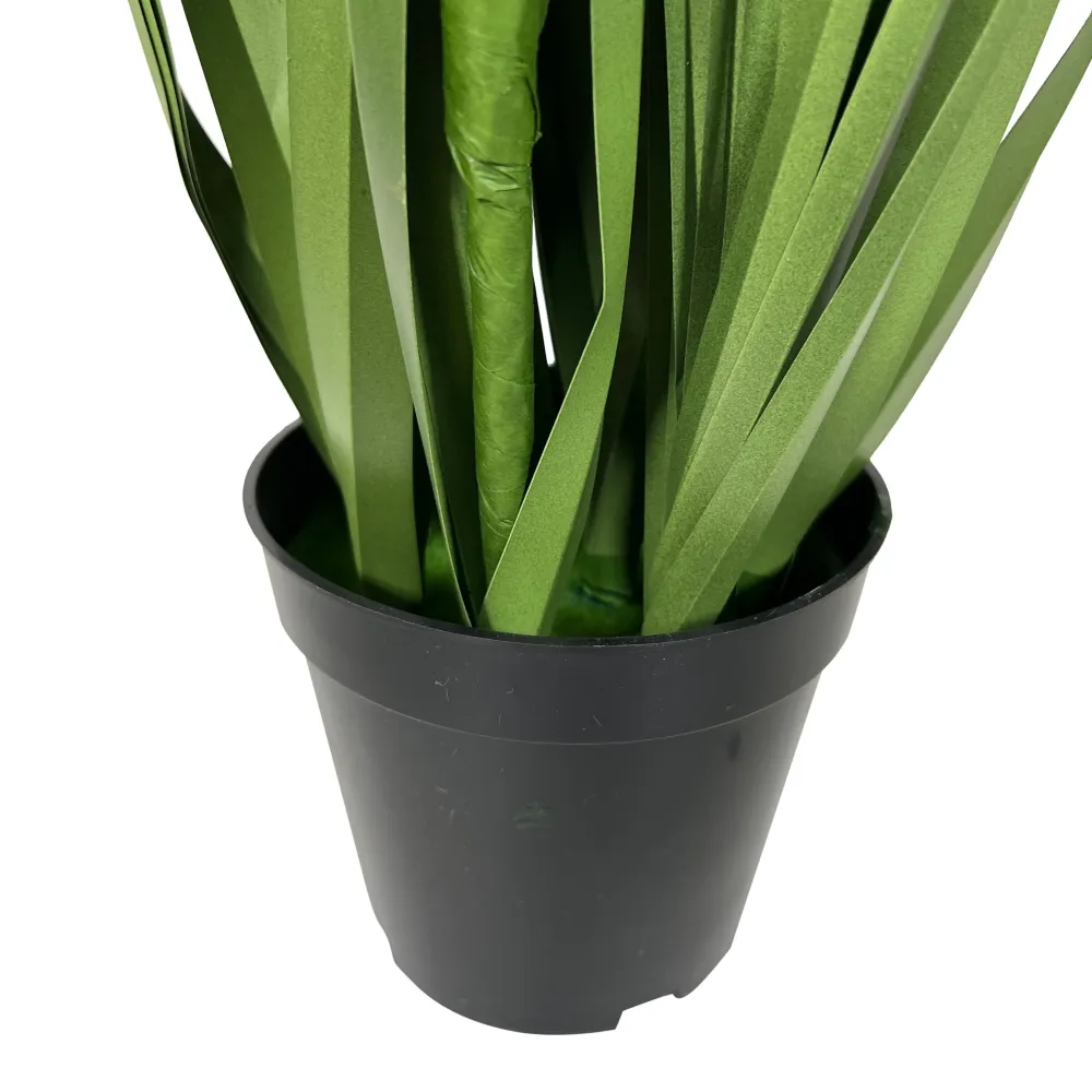 Kopu® Kunstplant Chinees Riet 90 cm - 3 pluimen - zwarte pot