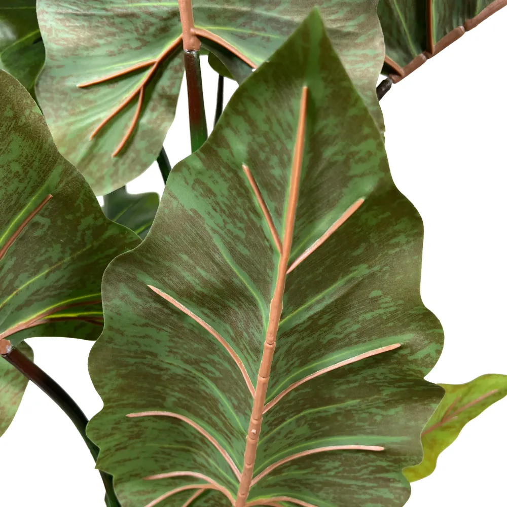 Kopu® Kunstplant Colocasia 140 cm - 8 bladeren - zwarte pot