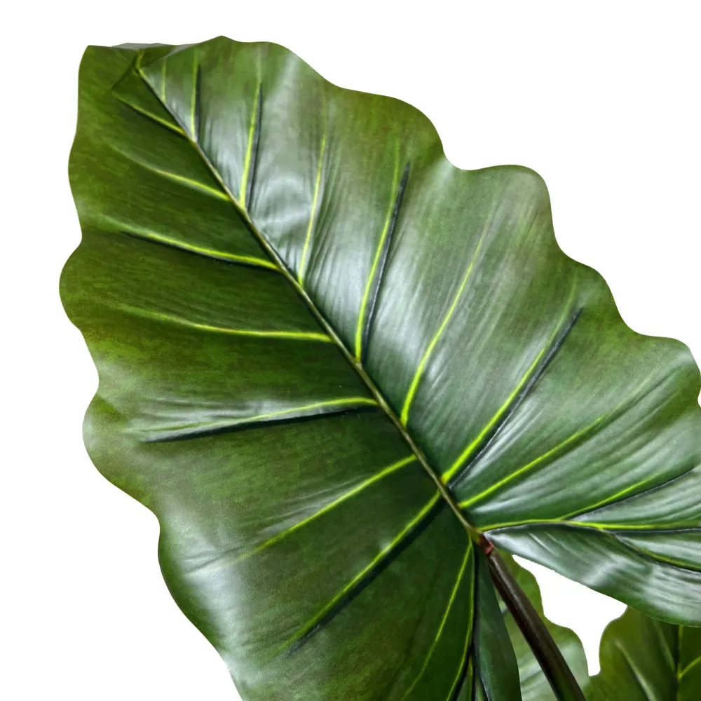 Kopu® Kunstplant Colocasia 140 cm - 8 bladeren - zwarte pot