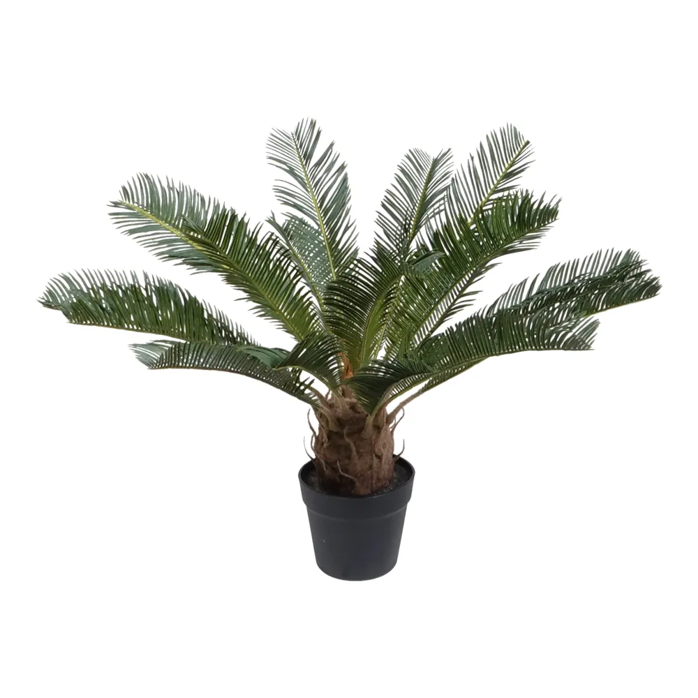 Kopu® Kunstplant Cycaspalm 60 cm zwarte pot - 18 varens - Nepplant