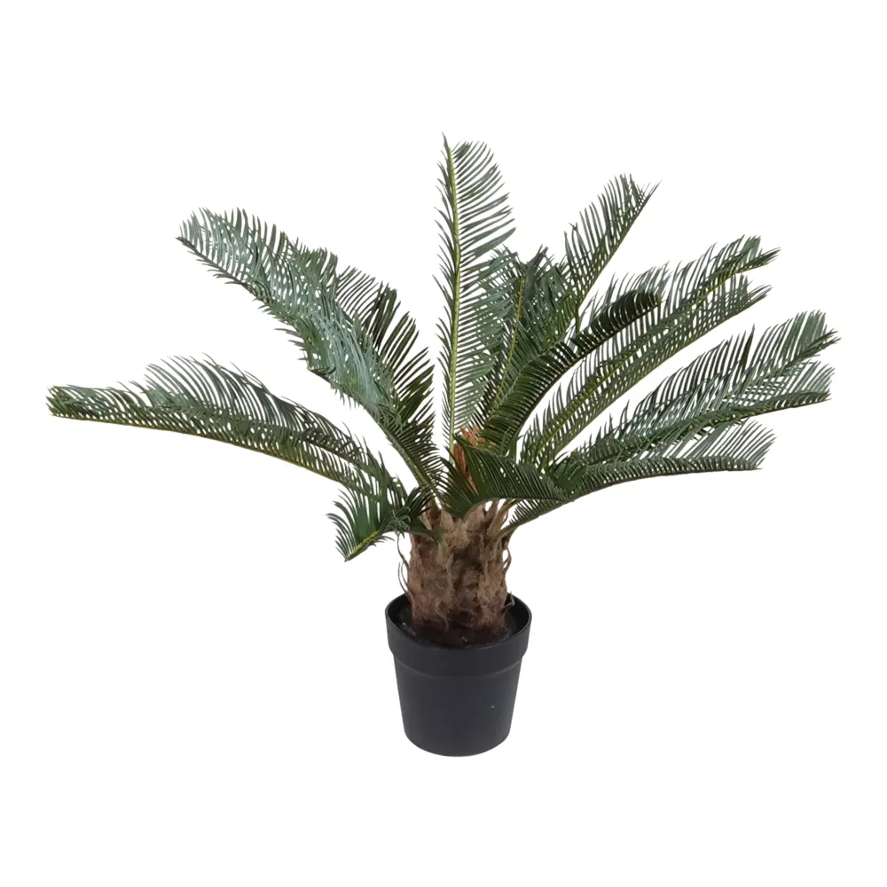 Kopu® Kunstplant Cycaspalm 60 cm zwarte pot - 18 varens - Nepplant