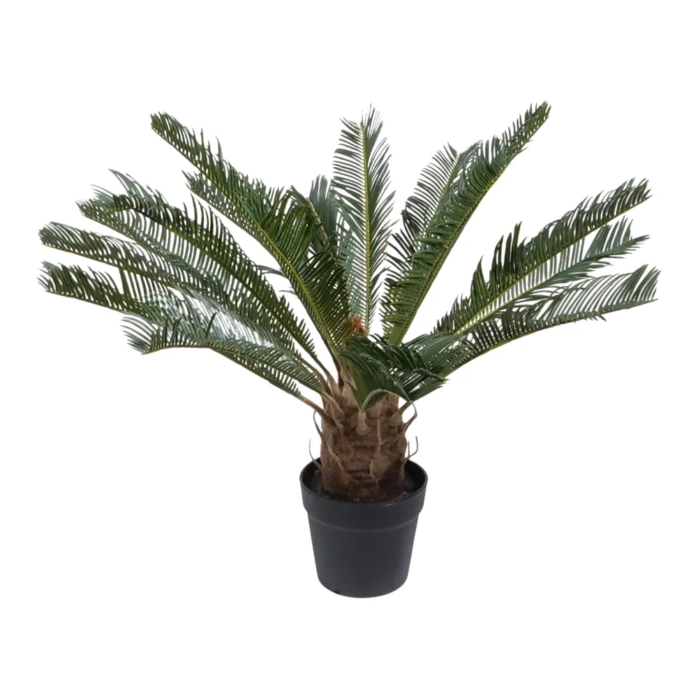 Kopu® Kunstplant Cycaspalm 60 cm zwarte pot - 18 varens - Nepplant