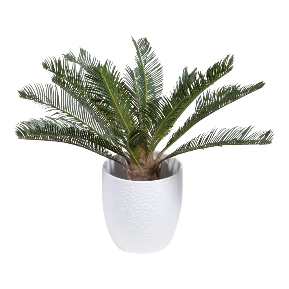 Kopu® Kunstplant Cycaspalm 60 cm zwarte pot - 18 varens - Nepplant