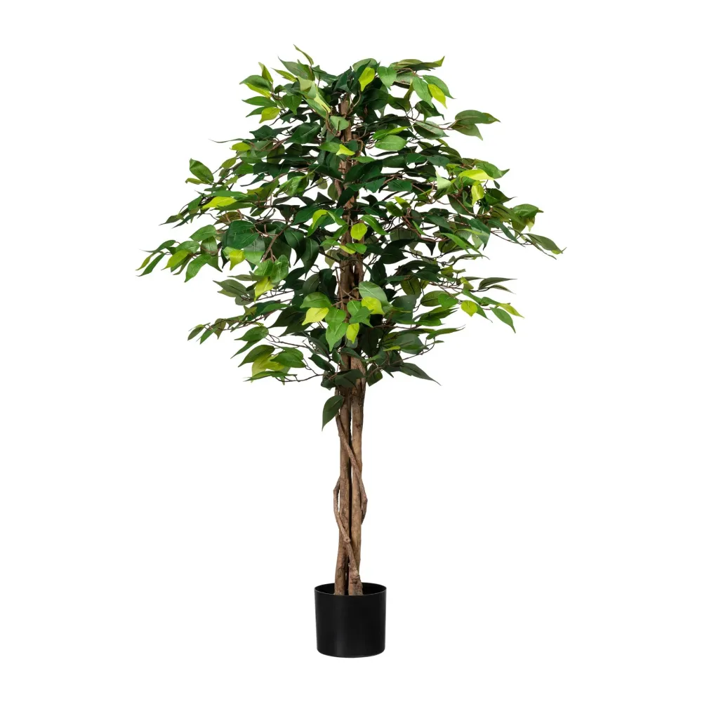 Kopu® Kunstplant Ficus 120 cm pot - 630 bladeren met Natuurstam