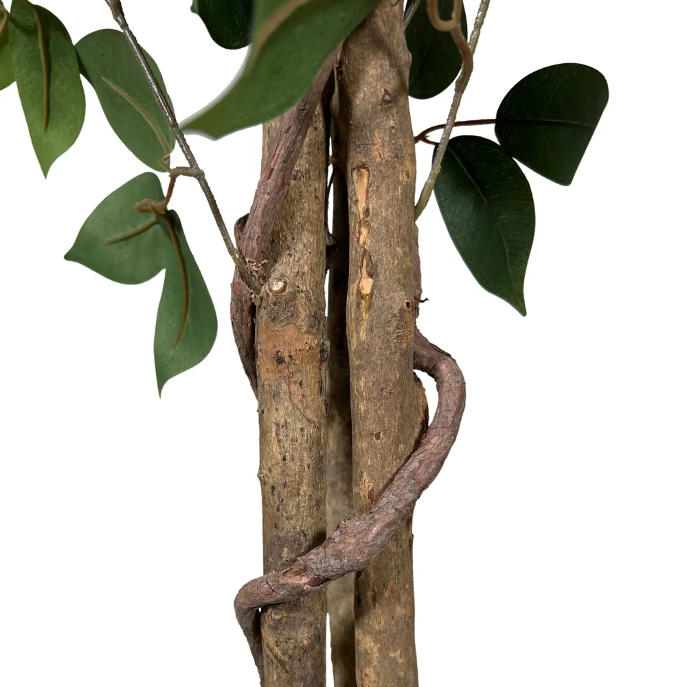 Kopu® Kunstplant Ficus 150 cm - 840 groen-witte bladeren - Natuurstam
