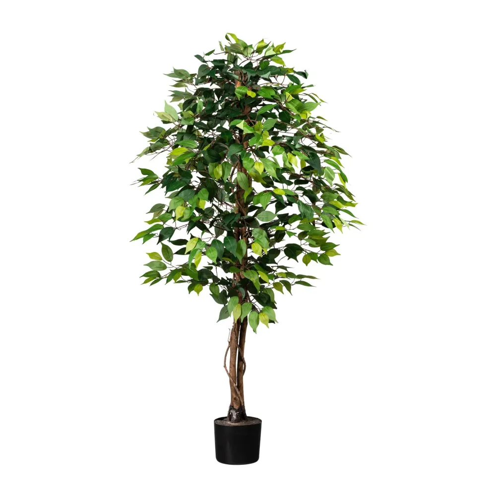 Kopu® Kunstplant Ficus 150 cm pot - 840 bladeren met Natuurstam