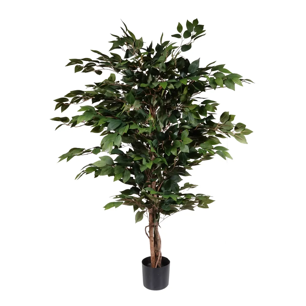 Kopu® Kunstplant Ficus Benjamina 120 cm zwarte pot - 1260 bladeren