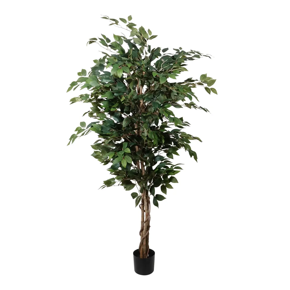 Kopu® Kunstplant Ficus Benjamina 150 cm zwarte pot - 1764 bladeren