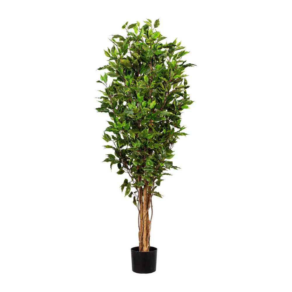 Kopu® Kunstplant Ficus Smal 150 cm pot met Natuurstam