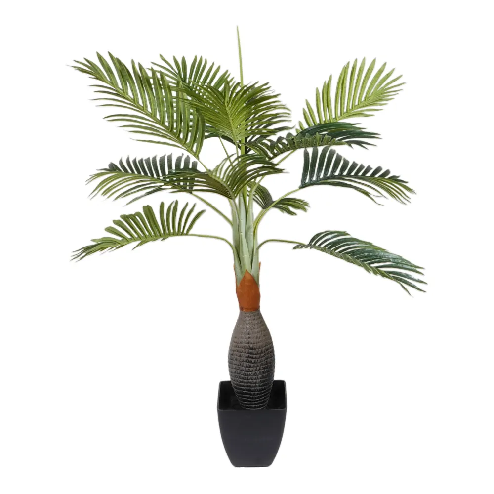 Kopu® Kunstplant Kentiapalm 100 cm 12 varens - zwarte pot - Nepplant