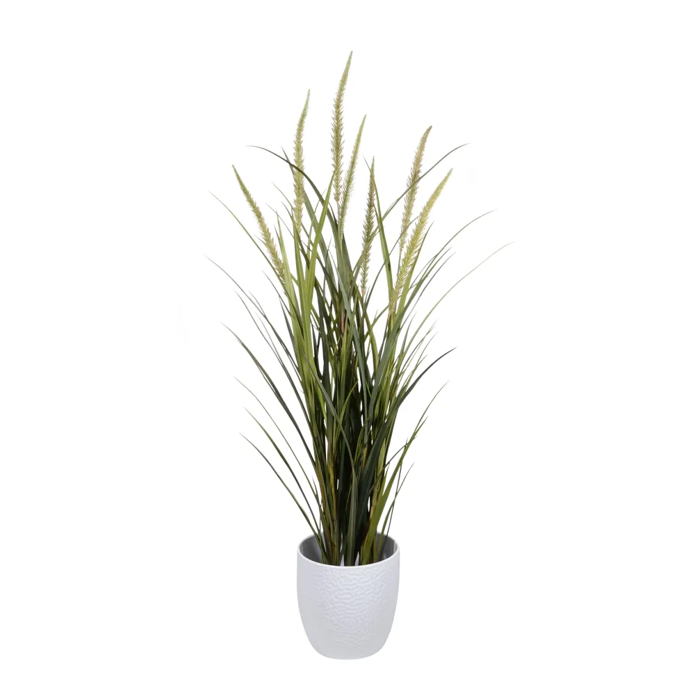 Kopu® Kunstplant Miscanthus 135 cm - 7 pluimen - zwarte pot