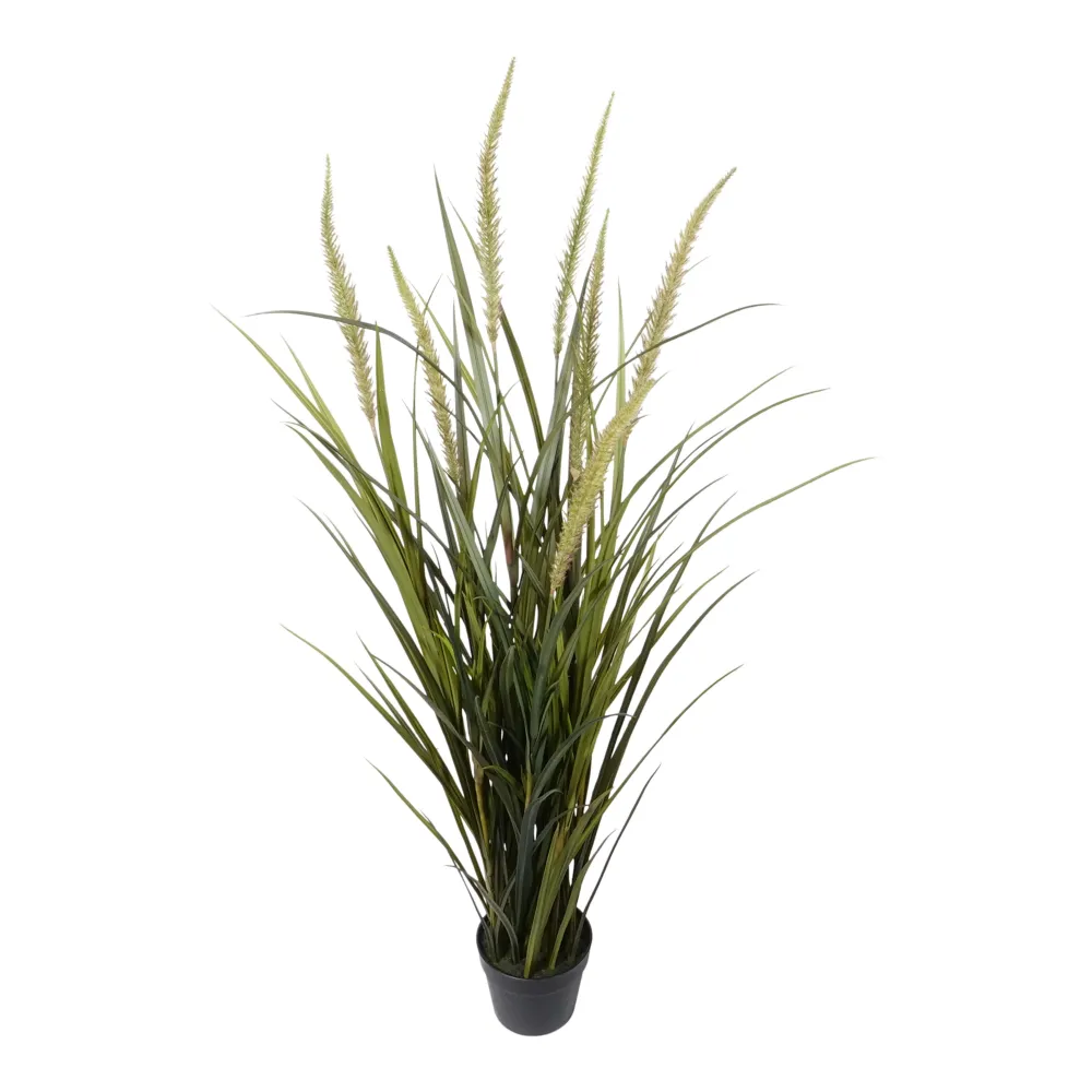 Kopu® Kunstplant Miscanthus 135 cm - 7 pluimen - zwarte pot
