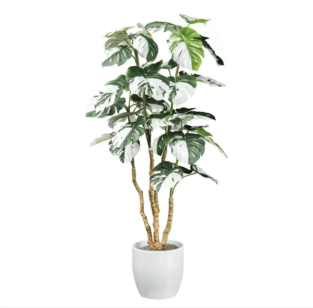 Kopu® Kunstplant Monstera Variegata 110 cm - 38 bladeren - Gatenplant